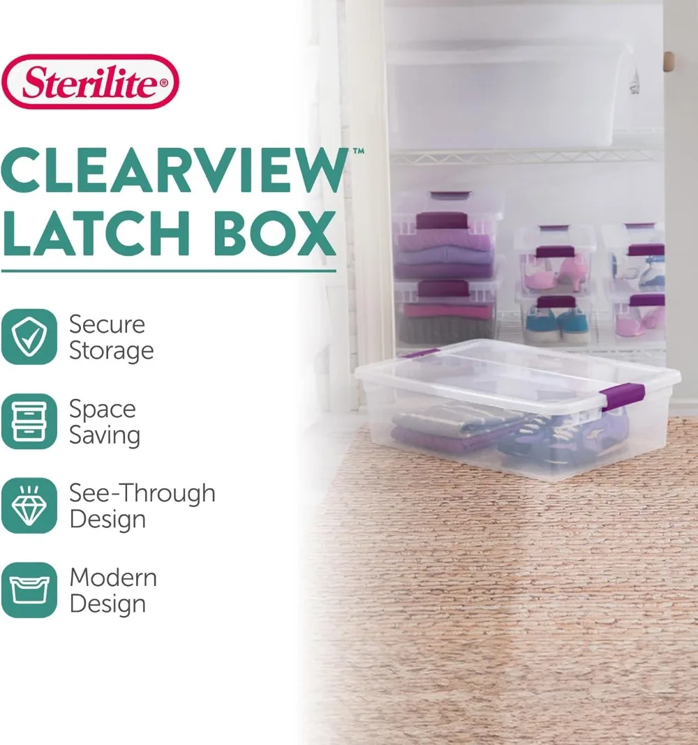 6-Pack 32 Quart Clear Storage Box with Latching Lids, Stackable Organizer Bins for Home Closet Bedroom Storage
6-Pack 32 Quart Clear Storage Box with Latching Lids, Stackable Organizer Bins for Home Closet Bedroom Storage