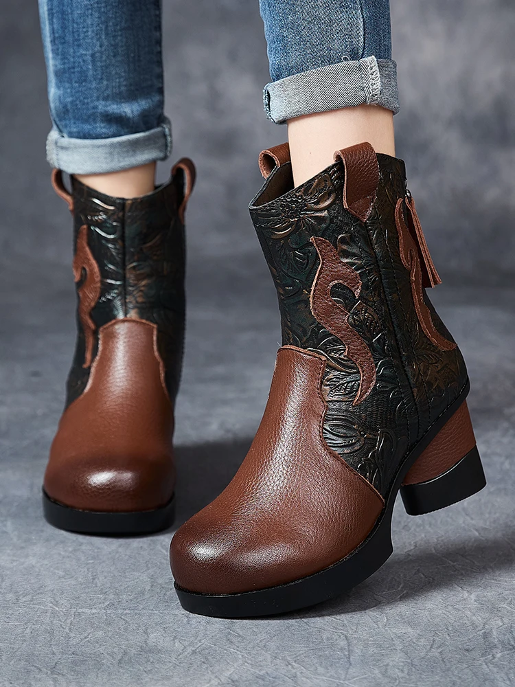 Birkuir Thick Heel Ankle Boots Round Heel Mixed Colors Women Back Zip 7cm Genuine Leather High Heel Platform Winter Plush Boots
Birkuir Thick Heel Ankle Boots Round Heel Mixed Colors Women Back Zip 7cm Genuine Leather High Heel Platform Winter Plush Boots