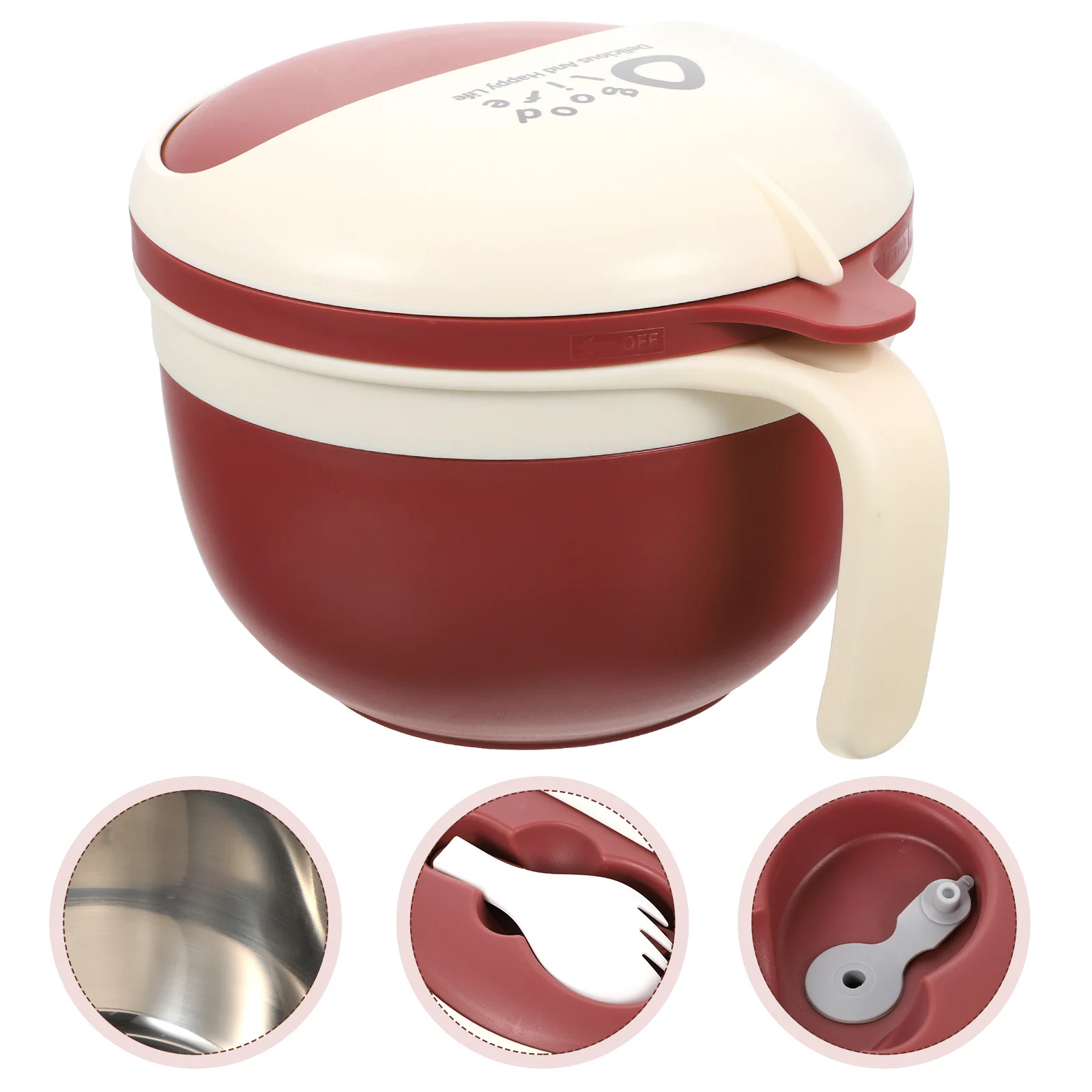 1Set Stainless Steel Handle Design Ramen Bowl Heat Insulated Safe Food Bowl Lunch Bento Container Convenient Daily Use
1Set Stainless Steel Handle Design Ramen Bowl Heat Insulated Safe Food Bowl Lunch Bento Container Convenient Daily Use