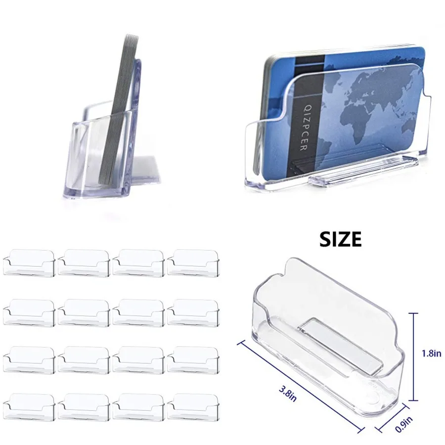 Clear Desktop Business Card Holder Display, Plastic Business Card Stand for Office
Clear Desktop Business Card Holder Display, Plastic Business Card Stand for Office