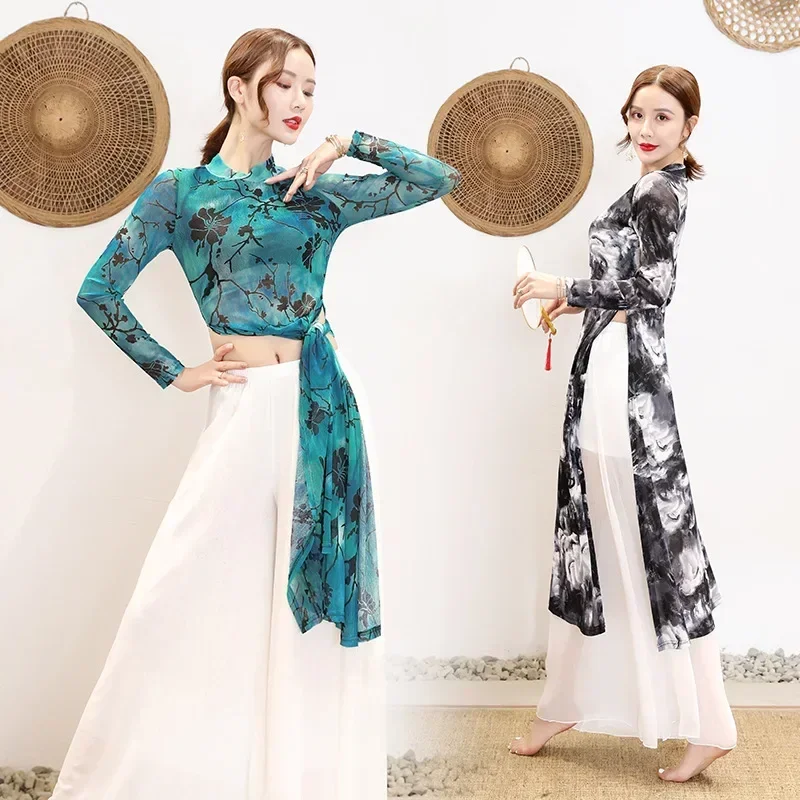 Oriental Dance Dress Chinese Classical Dance Women Pants Ladies Transparent Mesh Cheongsam Shirt Classical Dance Clothing
Oriental Dance Dress Chinese Classical Dance Women Pants Ladies Transparent Mesh Cheongsam Shirt Classical Dance Clothing