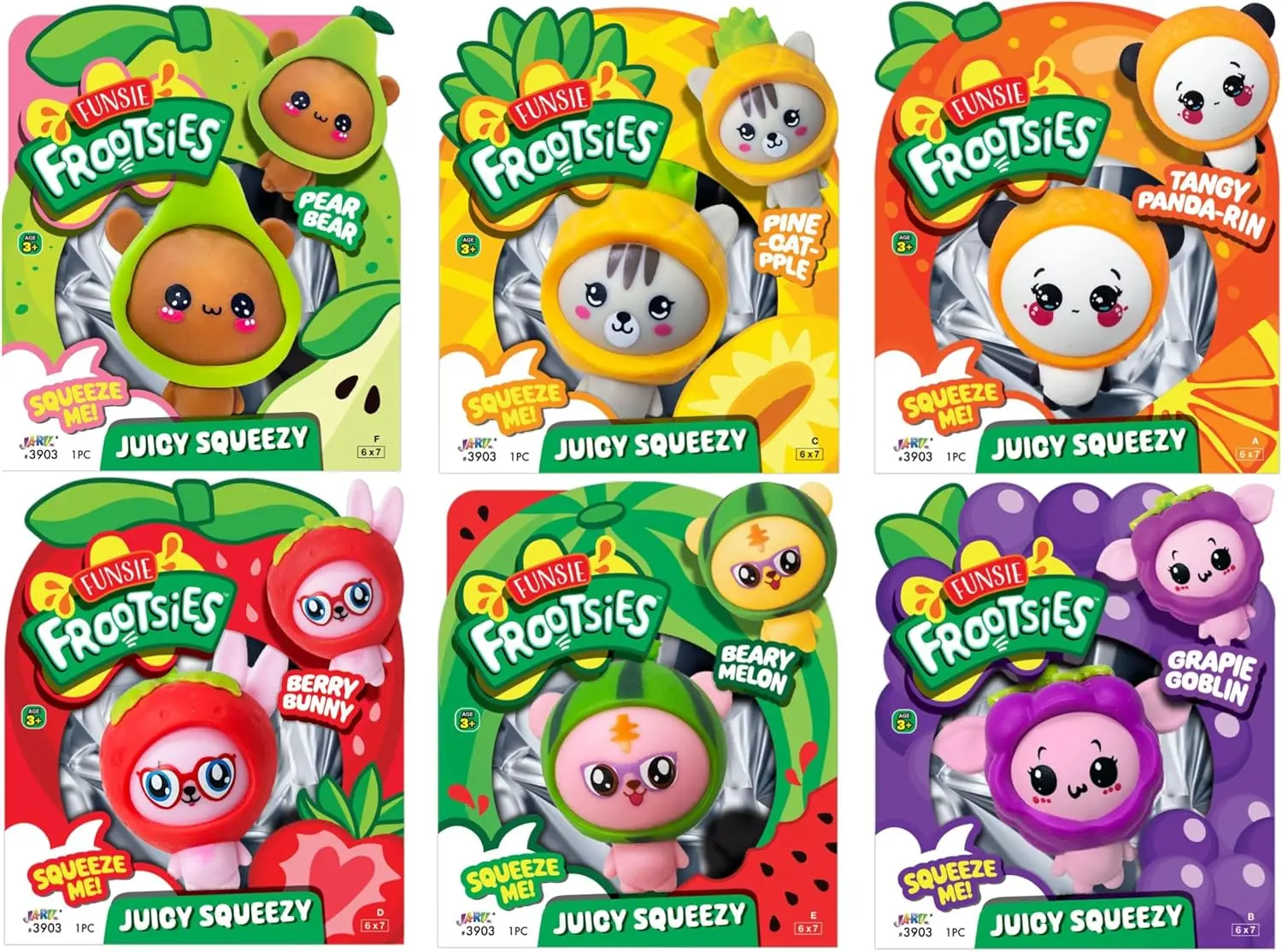 JA-RU Funsie Frootsies Squishy Toys (6 Units Assorted) Juicy Squeezy Cute Animals with Fruit Heads. Stretchy Foodie Collectible Stress Relief Toy for Kids, Boys & Girls. Party Favor Fidget. 3903-6
JA-RU Funsie Frootsies Squishy Toys (6 Units Assorted) Juicy Squeezy Cute Animals with Fruit Heads. Stretchy Foodie Collectible Stress Relief Toy for Kids, Boys & Girls. Party Favor Fidget. 3903-6