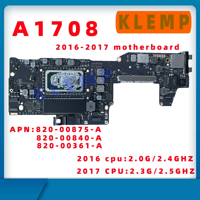 Оригинальная протестированная материнская плата A1708 820-00875-A 820-00840-A для MacBook Pro Retina 13 ", материнская плата Core i5 8 Гб i7 16 ГБ, позднее 2016 м
Оригинальная протестированная материнская плата A1708 820-00875-A 820-00840-A для MacBook Pro Retina 13 ", материнская плата Core i5 8 Гб i7 16 ГБ, позднее 2016 м