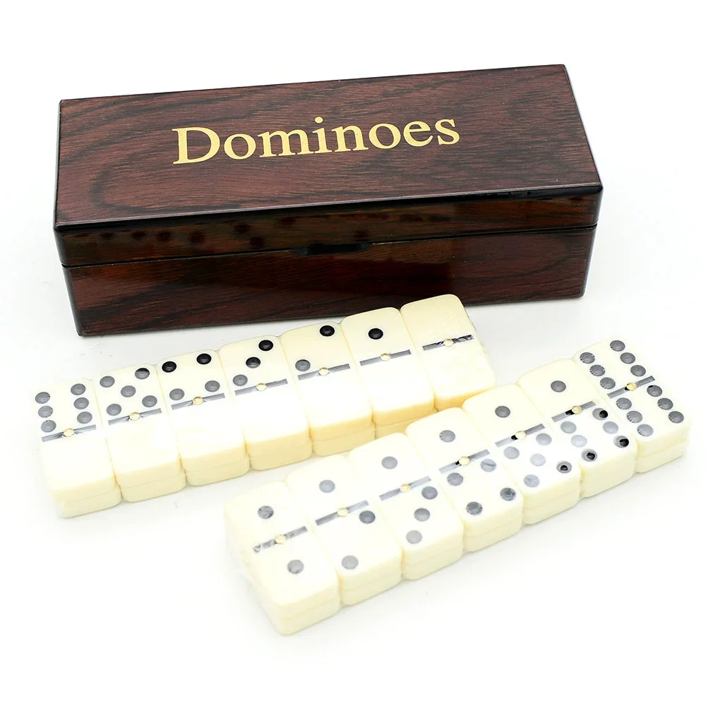 Wooden Dominoes Game Set 28pcs Double Six Domino Tiles Classic Table Entertainment Game Toy with Carry Box for Party Travel
Wooden Dominoes Game Set 28pcs Double Six Domino Tiles Classic Table Entertainment Game Toy with Carry Box for Party Travel
