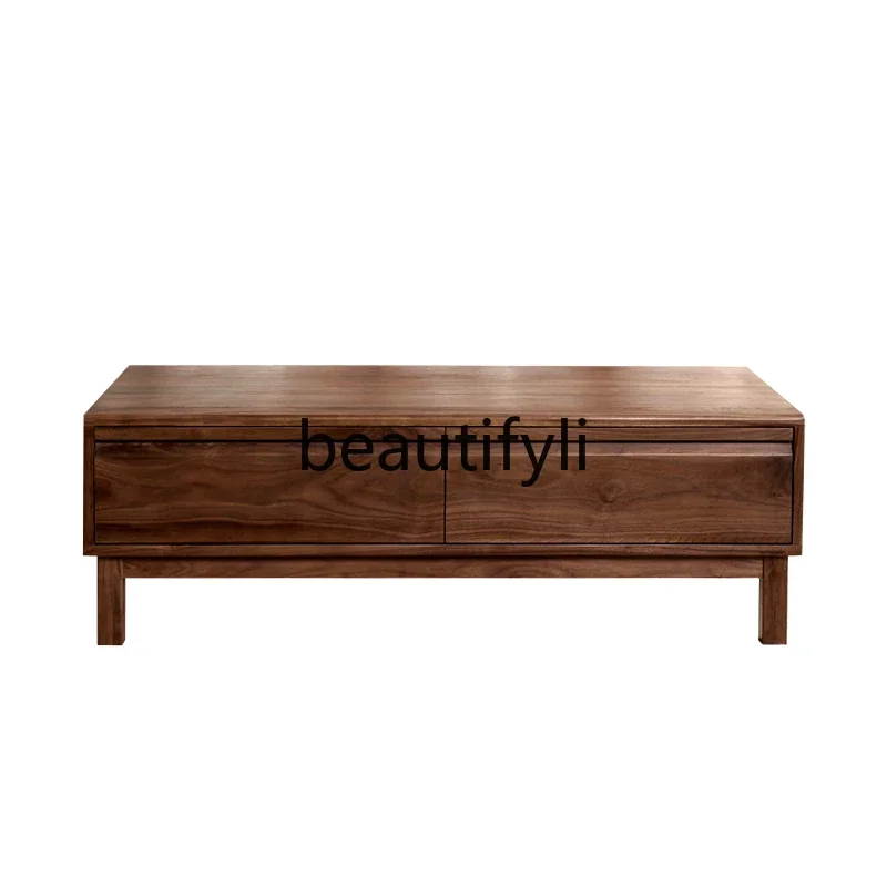 Black walnut coffee table small apartment solid wood tea table living room home modern simple TV cabinet8076
Black walnut coffee table small apartment solid wood tea table living room home modern simple TV cabinet8076