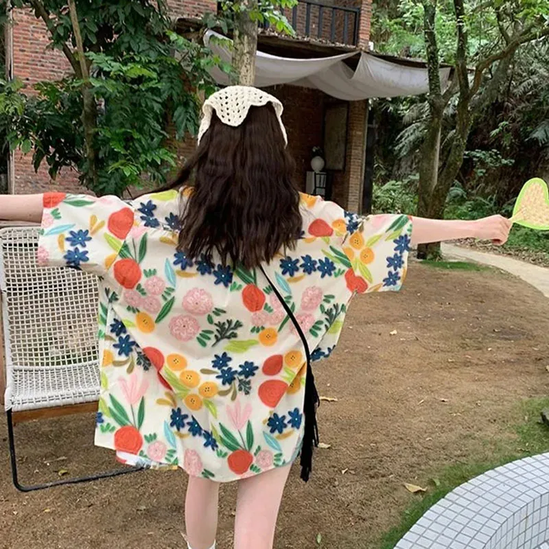 JMPRS Sweet Print Shirts Women Holiday Casual Loose Short Sleeve Tops Summer Fashion Lazy Style Pocket Button Blouse Ladies New
JMPRS Sweet Print Shirts Women Holiday Casual Loose Short Sleeve Tops Summer Fashion Lazy Style Pocket Button Blouse Ladies New