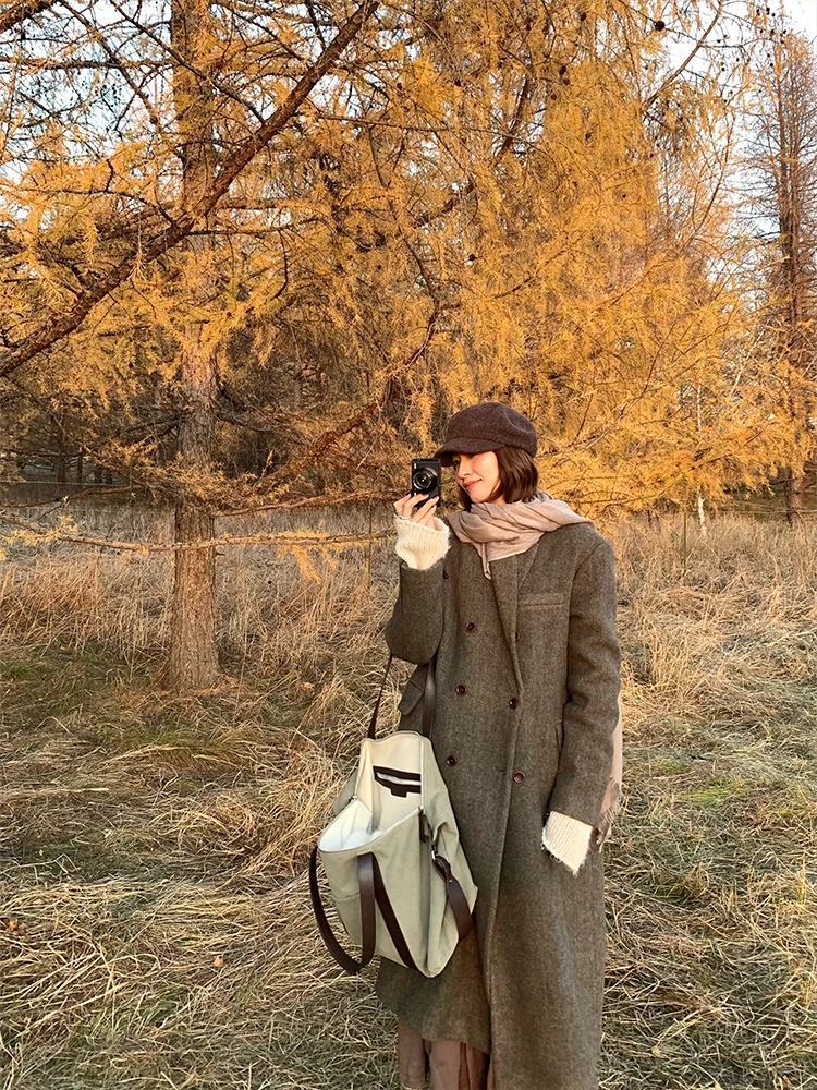 Пальто BreezeMood Premium: винтажное, с длинным воротником, на хлопковой подкладке, шерстяное, теплое, больших размеров, зимнее, модное, женское, в стиле кэжуал
Пальто BreezeMood Premium: винтажное, с длинным воротником, на хлопковой подкладке, шерстяное, теплое, больших размеров, зимнее, модное, женское, в стиле кэжуал