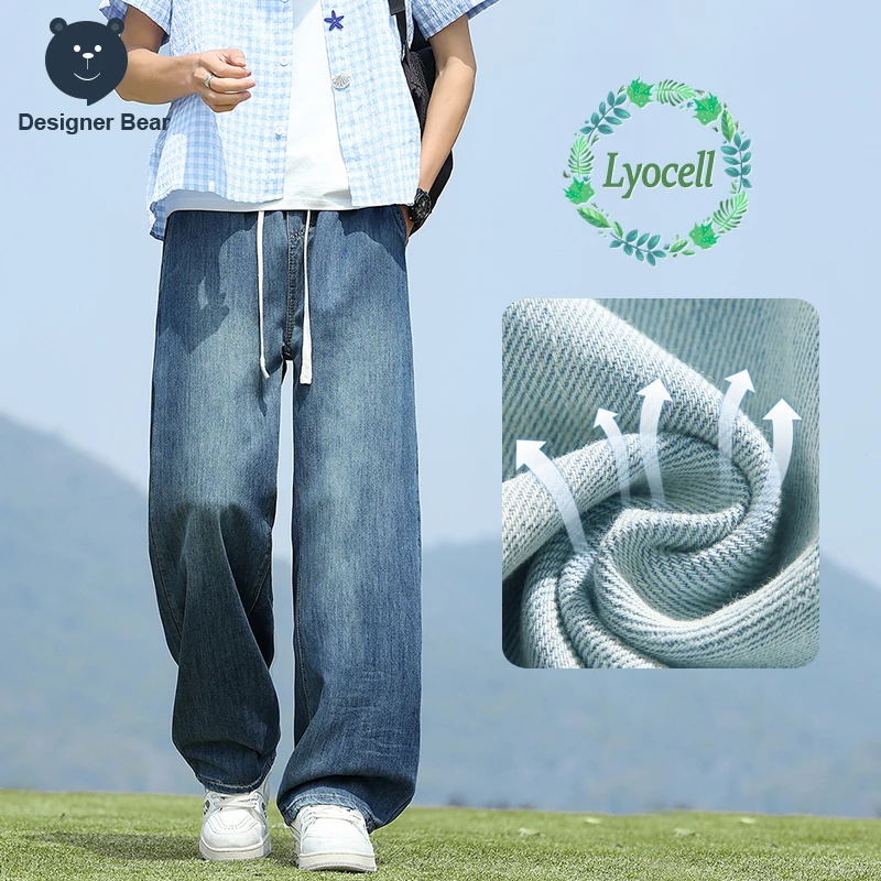 2026 Men's Summer Ice Silk Denim Pants Loose Wide Leg Drawstring Waist Straight Floor-Length Jeans Plus Size Casual Trouser Male
2026 Men's Summer Ice Silk Denim Pants Loose Wide Leg Drawstring Waist Straight Floor-Length Jeans Plus Size Casual Trouser Male
