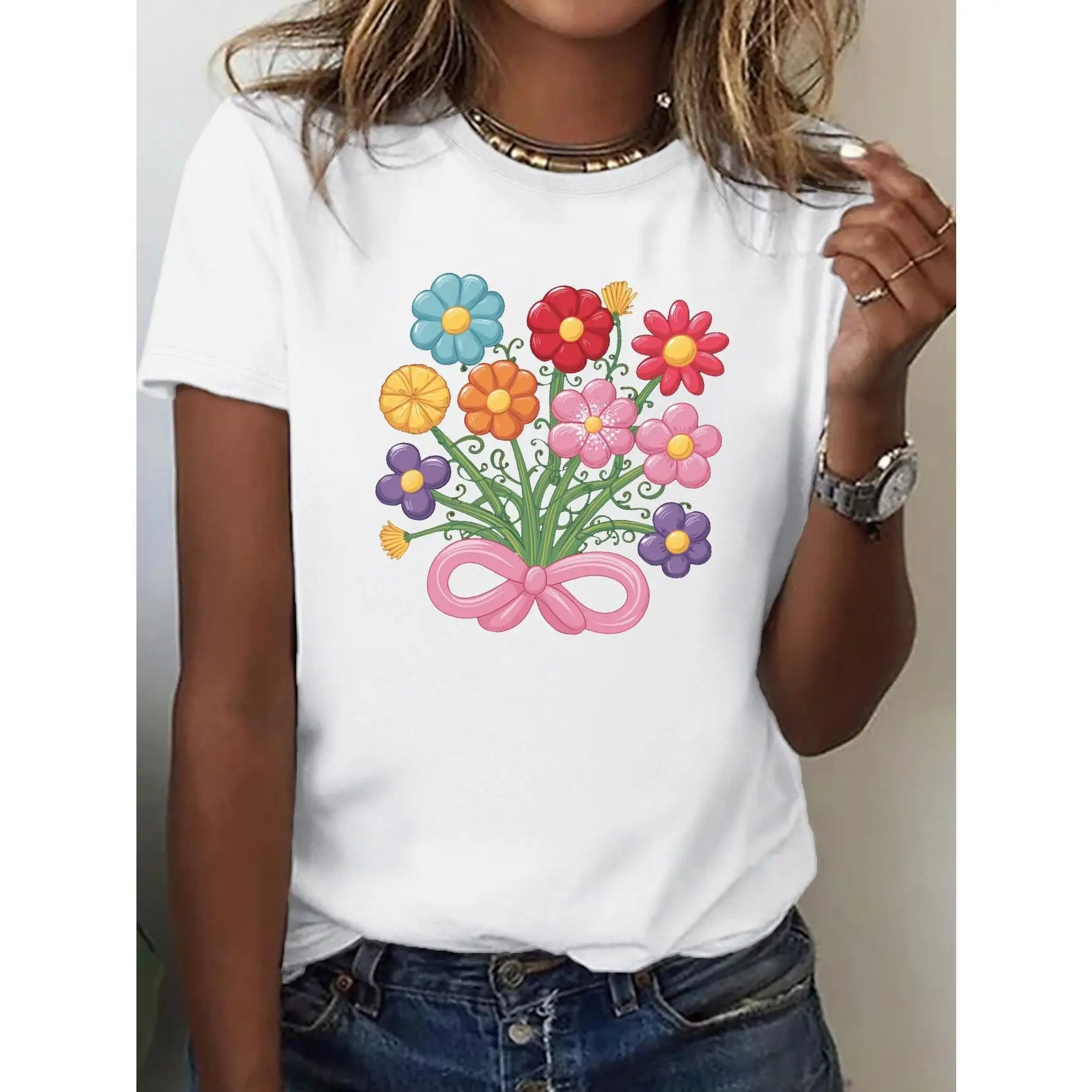 Cute Floral Graphic Tee Women 2024 Summer Aesthetic Flower Bunch Print Casual Tops for Girls Holiday Party
Cute Floral Graphic Tee Women 2024 Summer Aesthetic Flower Bunch Print Casual Tops for Girls Holiday Party