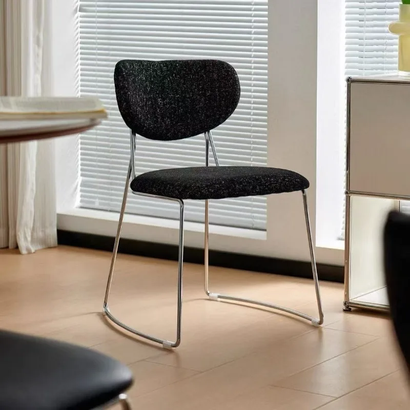 Medieval simple dining chair small apartment household metal soft bag back chair fabric
Medieval simple dining chair small apartment household metal soft bag back chair fabric
