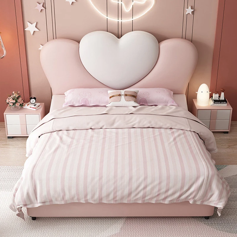 #For Modern Designer Pink Princess Bed Set Girls Heart Children's Upholstered Bed Frame Home Soft Leather Storage Bed
#For Modern Designer Pink Princess Bed Set Girls Heart Children's Upholstered Bed Frame Home Soft Leather Storage Bed