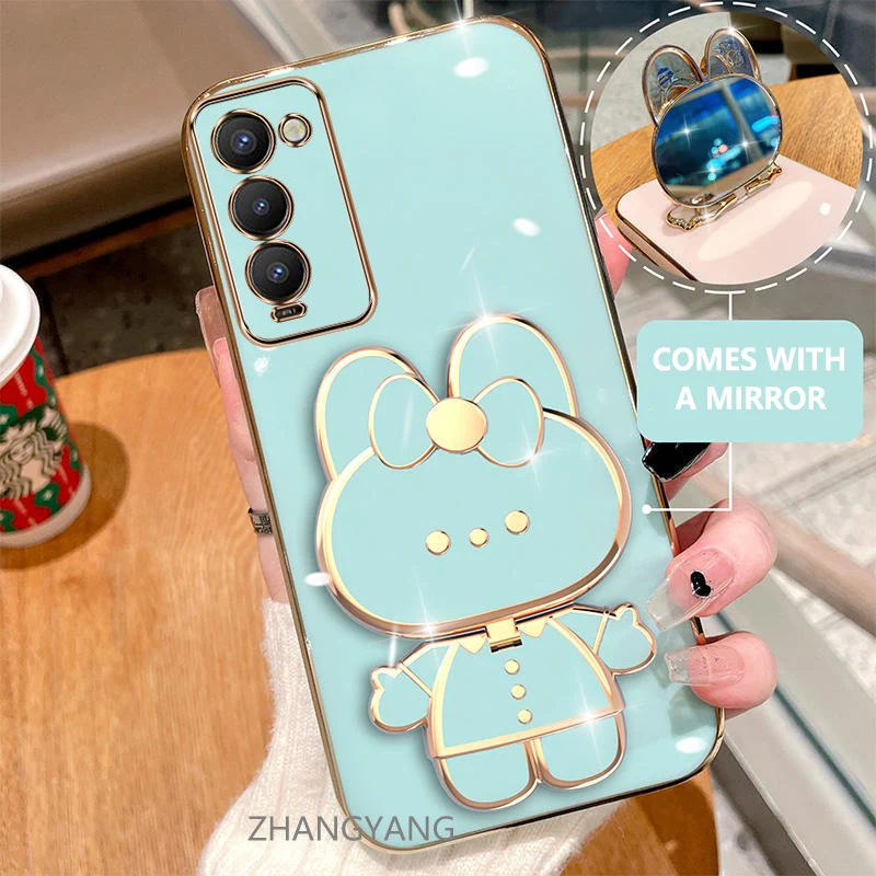 Case For Tecno Camon 18 Electroplated straight edge silicone phone case cute 3D rabbit with built-in mirror for anti drop
Case For Tecno Camon 18 Electroplated straight edge silicone phone case cute 3D rabbit with built-in mirror for anti drop