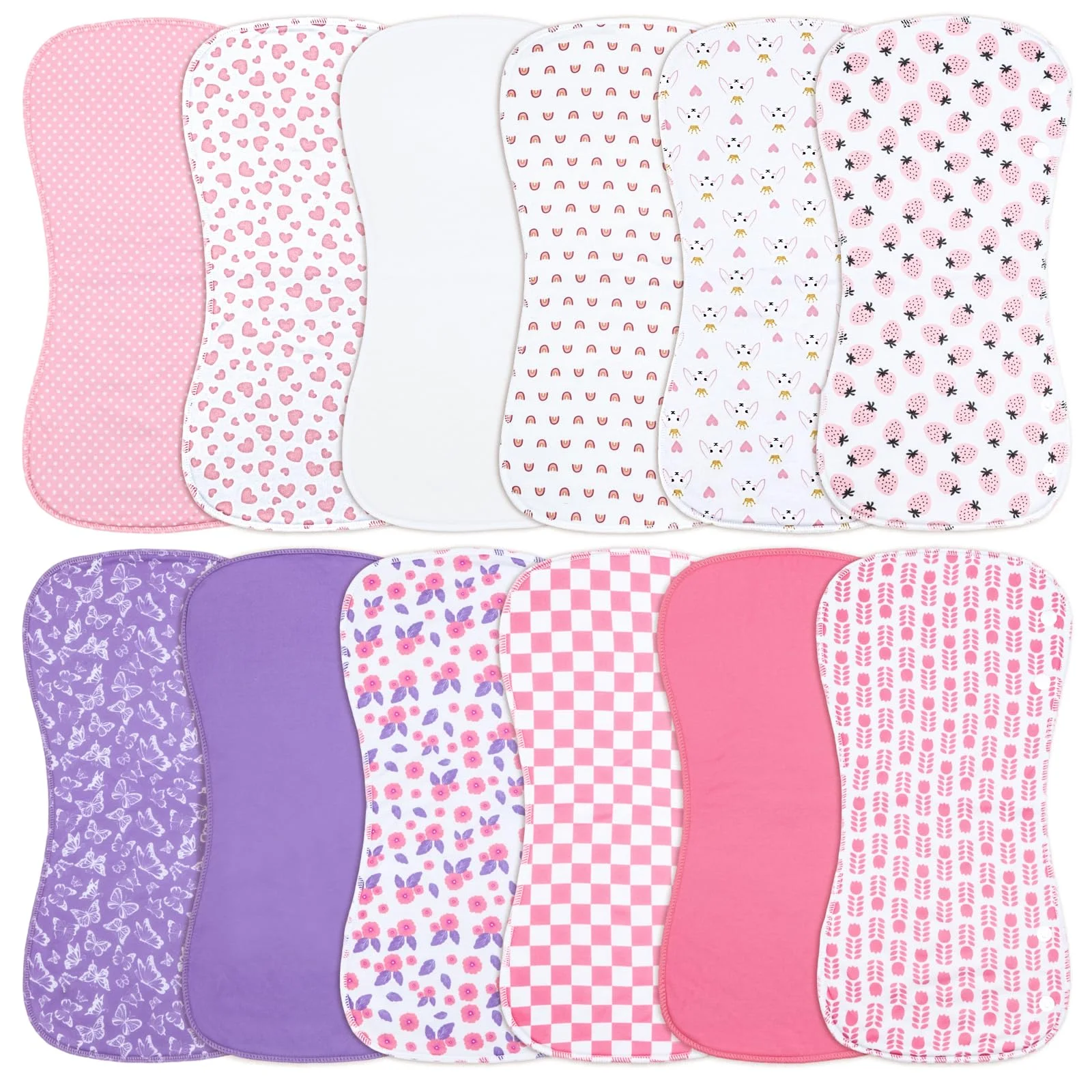 2-in-1 Design Baby Burp Cloths Large Size Soft Thicken Cotton Super Absorbent Baby Spit Up Burping Rags 12 Pack
2-in-1 Design Baby Burp Cloths Large Size Soft Thicken Cotton Super Absorbent Baby Spit Up Burping Rags 12 Pack