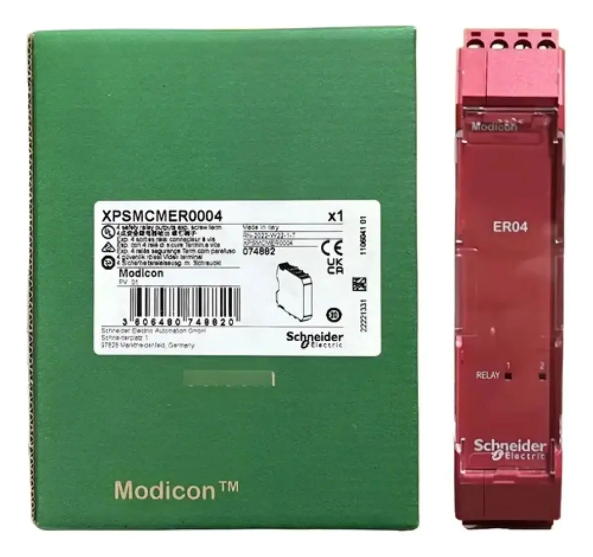 Модуль расширения XPSMCMER0004, Modicon MCM, 4 безопасных релейных выхода, винтовое крепление
Модуль расширения XPSMCMER0004, Modicon MCM, 4 безопасных релейных выхода, винтовое крепление