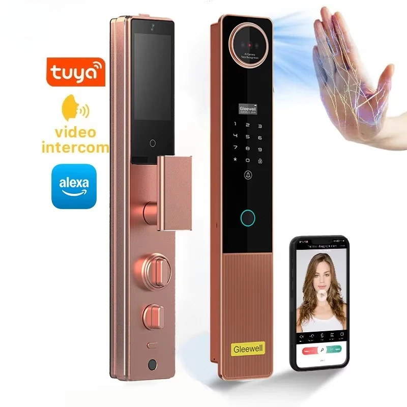 Gold Supplier Alexa Full Intelligent Palm 3D Face Recognition Fingerprint Tuya Door Lock Video Intercom with Camera Smart Lock
Gold Supplier Alexa Full Intelligent Palm 3D Face Recognition Fingerprint Tuya Door Lock Video Intercom with Camera Smart Lock
