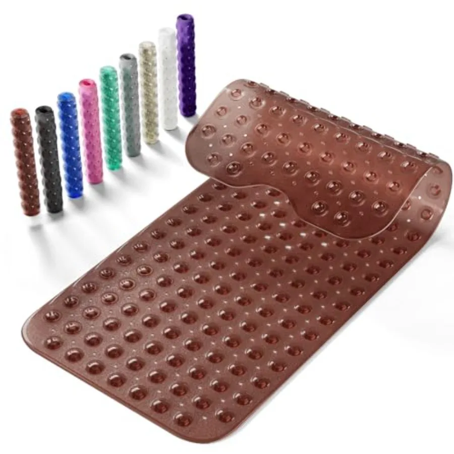 Non-Slip Bath Tub Mat, 39x16 Inch Extra Large Shower Mat with Drain Holes and Suction Cups, Machine Washable
Non-Slip Bath Tub Mat, 39x16 Inch Extra Large Shower Mat with Drain Holes and Suction Cups, Machine Washable