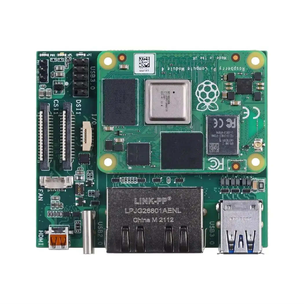 Dual Gigabit Ethernet NICs CM4 Carrier Board for Raspberry Pi CM4 Compute Module 4 with 4GB RAM 32GB eMMC USB 3.0, MIPI CSI DSI
Dual Gigabit Ethernet NICs CM4 Carrier Board for Raspberry Pi CM4 Compute Module 4 with 4GB RAM 32GB eMMC USB 3.0, MIPI CSI DSI