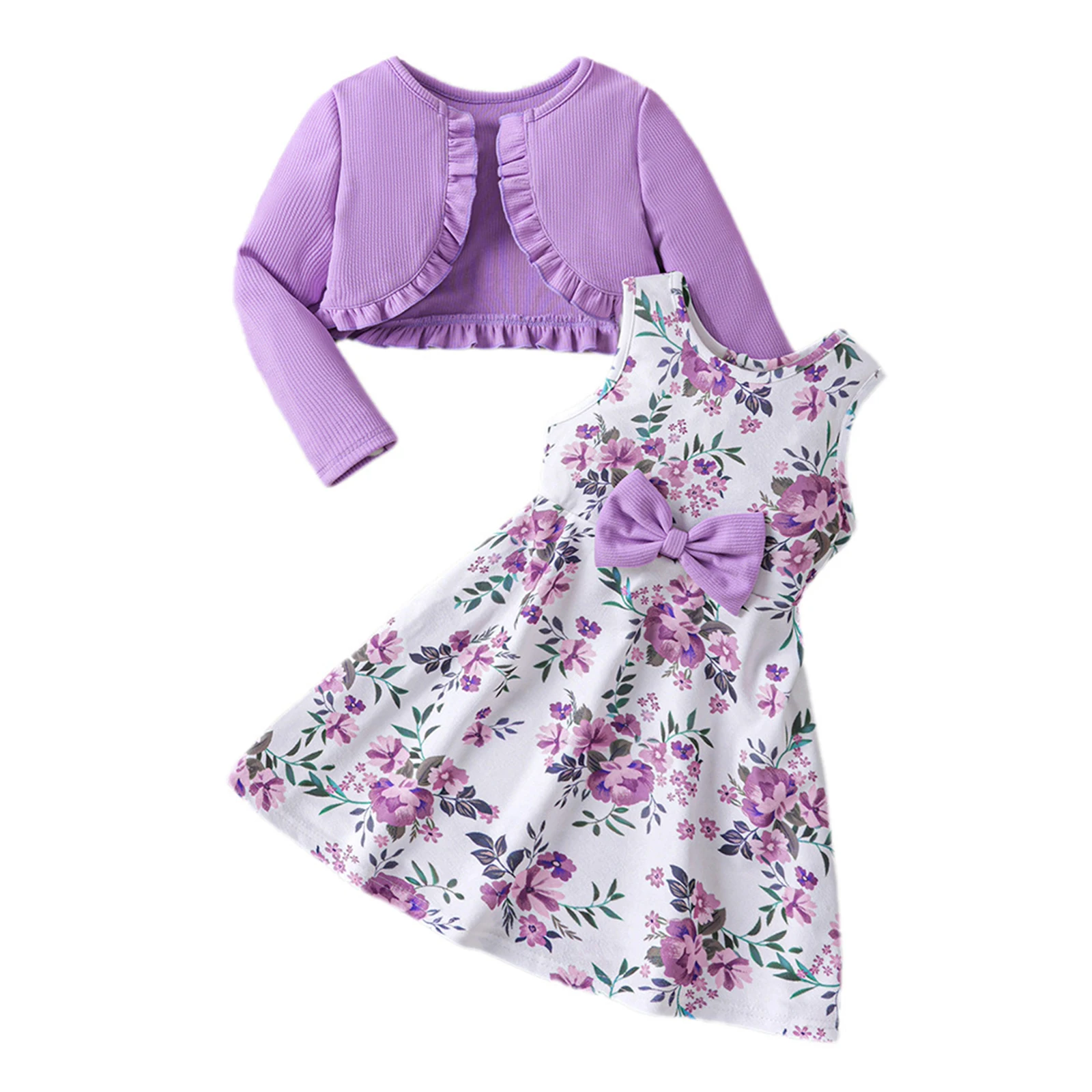 Kids Girls Birthday Party Spring Dress Sleeveless Floral Print Sundress with Long Sleeve Ruffle Cardigan Coat Travel Street Wear
Kids Girls Birthday Party Spring Dress Sleeveless Floral Print Sundress with Long Sleeve Ruffle Cardigan Coat Travel Street Wear