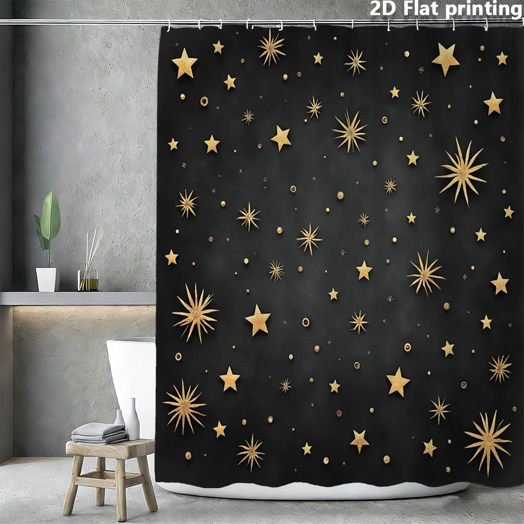 Elegant Black Galaxy Starry Night Shower Curtain Waterproof Luxury Bathroom Decor Gold Constellation Print Celestial Shower Curt
Elegant Black Galaxy Starry Night Shower Curtain Waterproof Luxury Bathroom Decor Gold Constellation Print Celestial Shower Curt
