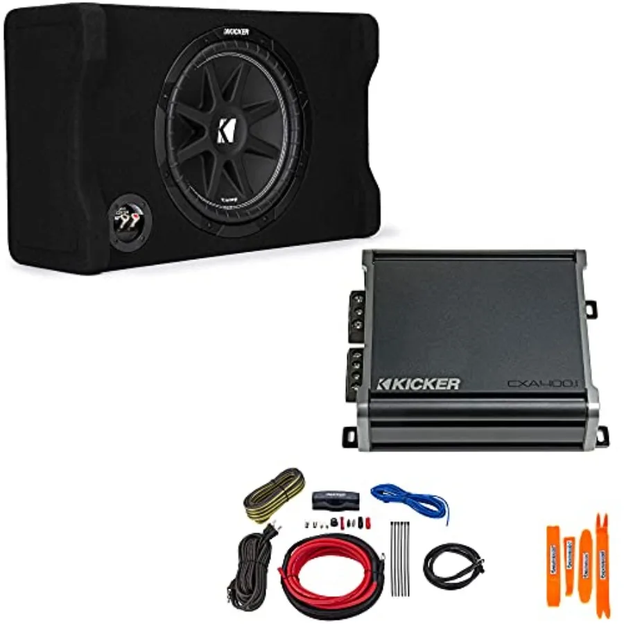 12 Comp Subwoofer for car audio, polypropylene cone, black, down-firing sealed enclosure with built-in amplifier and wire kit
12 Comp Subwoofer for car audio, polypropylene cone, black, down-firing sealed enclosure with built-in amplifier and wire kit