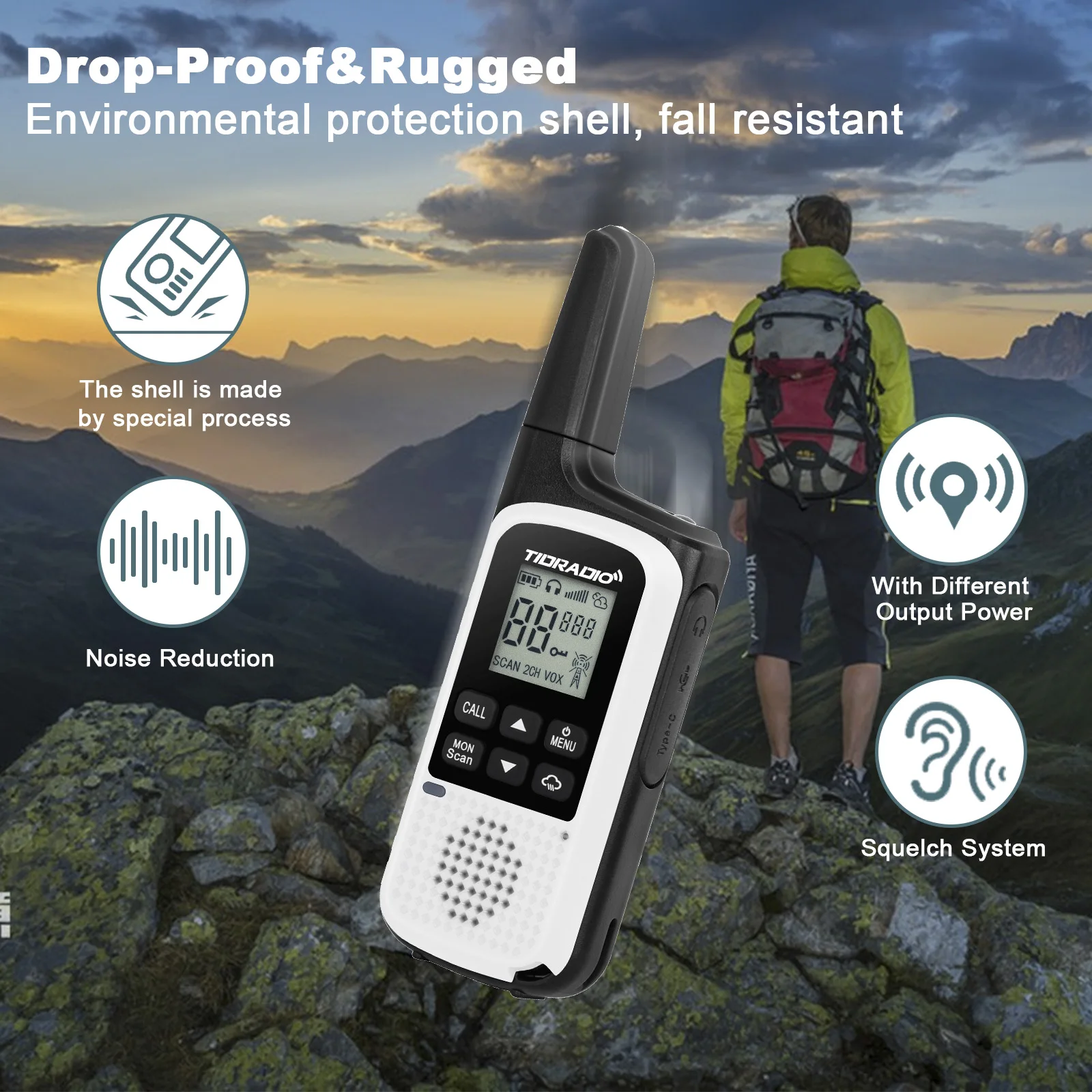 TD-M2 Walkie Talkie Long Range Rechargeable FRS Two Way Ham Radio with Earpiece Set Headsets Weather Walkie-Talkie TD-M2
TD-M2 Walkie Talkie Long Range Rechargeable FRS Two Way Ham Radio with Earpiece Set Headsets Weather Walkie-Talkie TD-M2