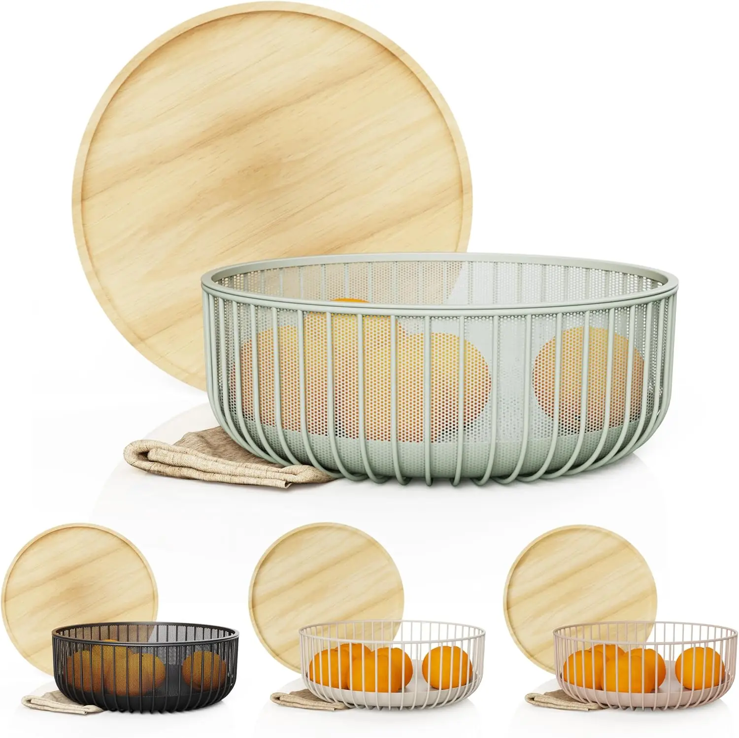 Fly-Proof Metal Wire Mesh Fruit Basket with Wooden Lid for Fresh Fruits and Vegetables
Fly-Proof Metal Wire Mesh Fruit Basket with Wooden Lid for Fresh Fruits and Vegetables