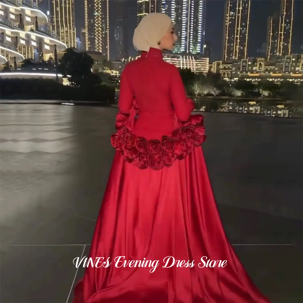 VINES Red Party Dresses High Neck Long Sleeves Evening Dresses Detachable 3D Floral Train فساتين السهرة Customized
VINES Red Party Dresses High Neck Long Sleeves Evening Dresses Detachable 3D Floral Train فساتين السهرة Customized