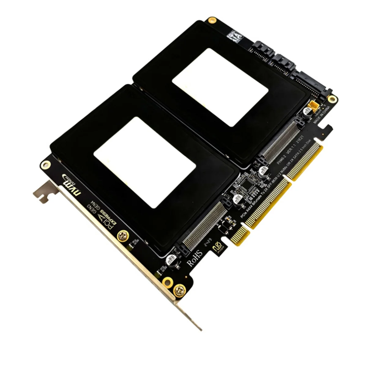 Адаптер для двух дисков U.2, двойной диск SFF8639 U.2 NVME и SATA, 2,5-дюймовый жесткий диск для PCIE4.0, разделенная карта
Адаптер для двух дисков U.2, двойной диск SFF8639 U.2 NVME и SATA, 2,5-дюймовый жесткий диск для PCIE4.0, разделенная карта
