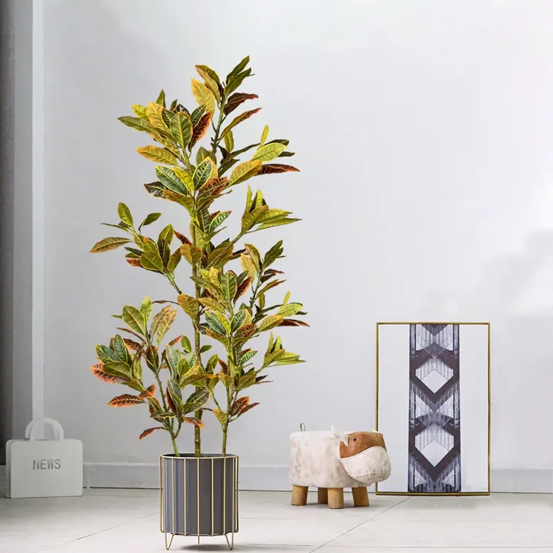 120cm Large Fake Ficus Tree Artificial Tropical Rubber Plants Plastic Codiaeum Tree Leaves Autumn Leafs for Home Garden Decor
120cm Large Fake Ficus Tree Artificial Tropical Rubber Plants Plastic Codiaeum Tree Leaves Autumn Leafs for Home Garden Decor