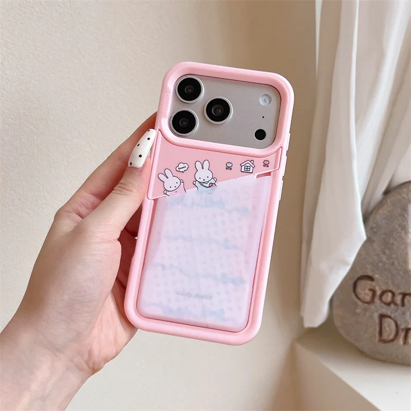 For iPhone 17 16 15 Pro Max Case Cute Pink Rabbit Card Holder Shockproof Soft TPU Camera Protection Phone Cover Girls Gift Women
For iPhone 17 16 15 Pro Max Case Cute Pink Rabbit Card Holder Shockproof Soft TPU Camera Protection Phone Cover Girls Gift Women