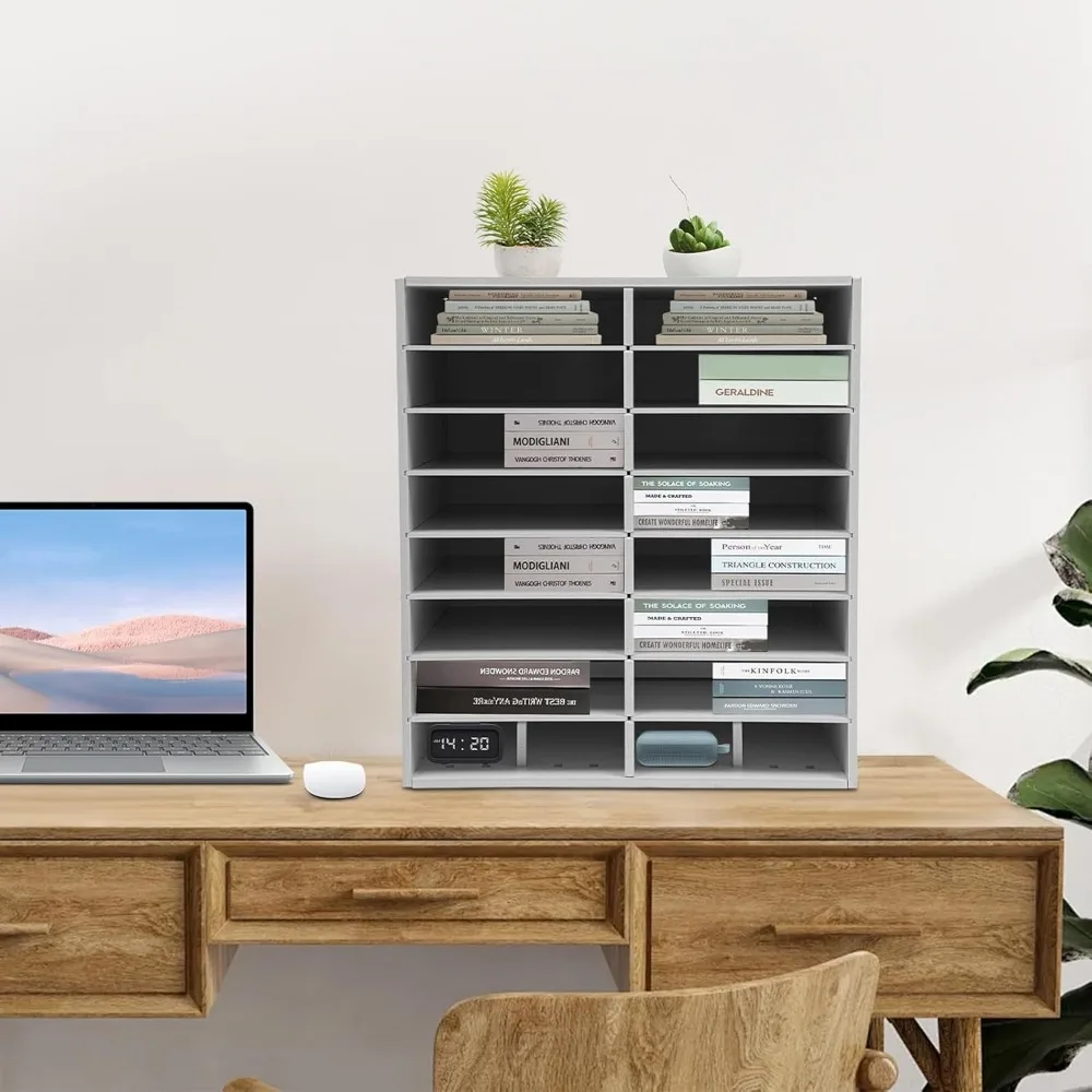 Wooden Literature Organizer 16 Slots Adjustable Mail Paper Letter Storage Organizer Desktop Holder for Home Office School 
Wooden Literature Organizer 16 Slots Adjustable Mail Paper Letter Storage Organizer Desktop Holder for Home Office School