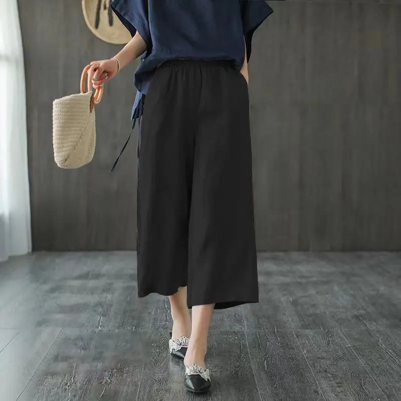 2024 New Summer Cotton Linen Wide Leg Pants Women Vintage High Waist Solid Pants Casual Long Trousers Women Loose Pants L31
2024 New Summer Cotton Linen Wide Leg Pants Women Vintage High Waist Solid Pants Casual Long Trousers Women Loose Pants L31