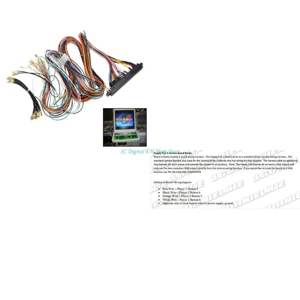 E74D 28pin Jamma Extender Harness 60 in 1 Game Board JAMMA Cabinet Wire Wiring Harness Loom Arcade PCB
E74D 28pin Jamma Extender Harness 60 in 1 Game Board JAMMA Cabinet Wire Wiring Harness Loom Arcade PCB