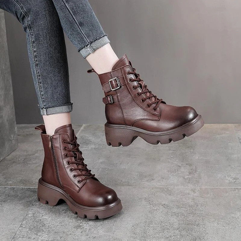 Leather Boots Cotton Boots Heightening Lightweight Black British Style Short Boots Side Zipper round Toe Rubber Outsole
Leather Boots Cotton Boots Heightening Lightweight Black British Style Short Boots Side Zipper round Toe Rubber Outsole