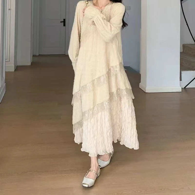 Knitted Jacquard Pleated Dress for Women's Autumn and Winter Long Sleeved Lace Long Skirt with Interior Design Sense
Knitted Jacquard Pleated Dress for Women's Autumn and Winter Long Sleeved Lace Long Skirt with Interior Design Sense