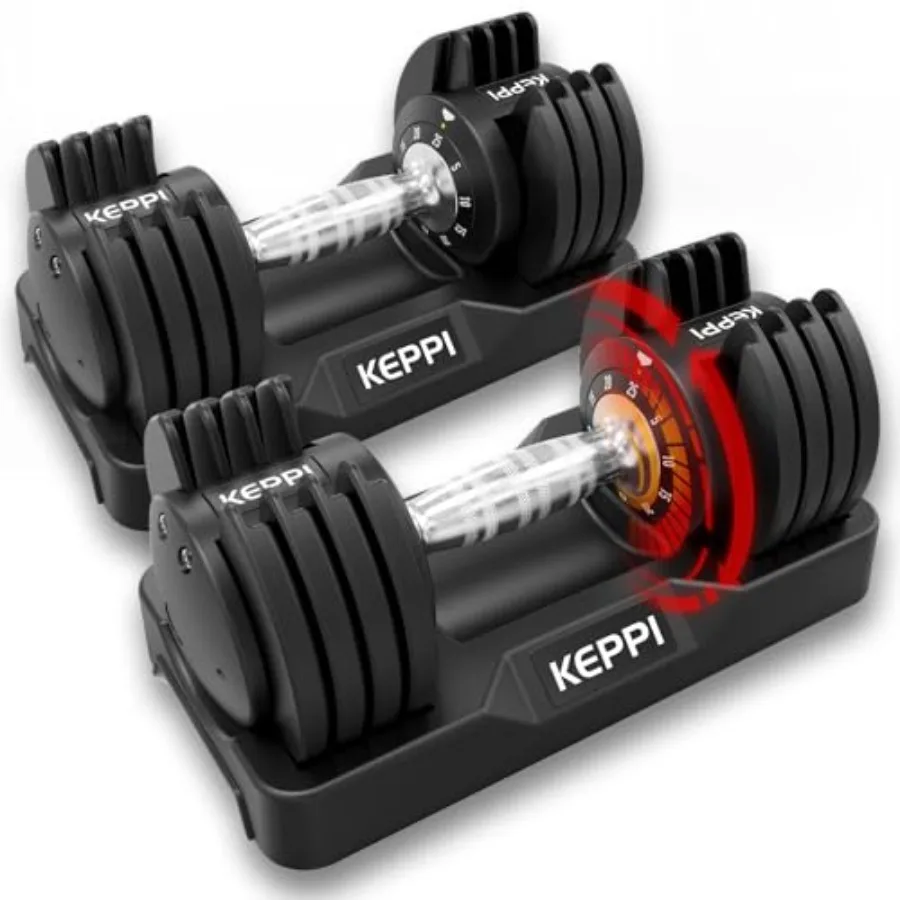 Keppi Adjustable Dumbbells Set 25lb 40lb 55lb 60lb Anti-Slip Metal Fast Adjust Weight Handle for Full Body Workout Fitness Trai
Keppi Adjustable Dumbbells Set 25lb 40lb 55lb 60lb Anti-Slip Metal Fast Adjust Weight Handle for Full Body Workout Fitness Trai