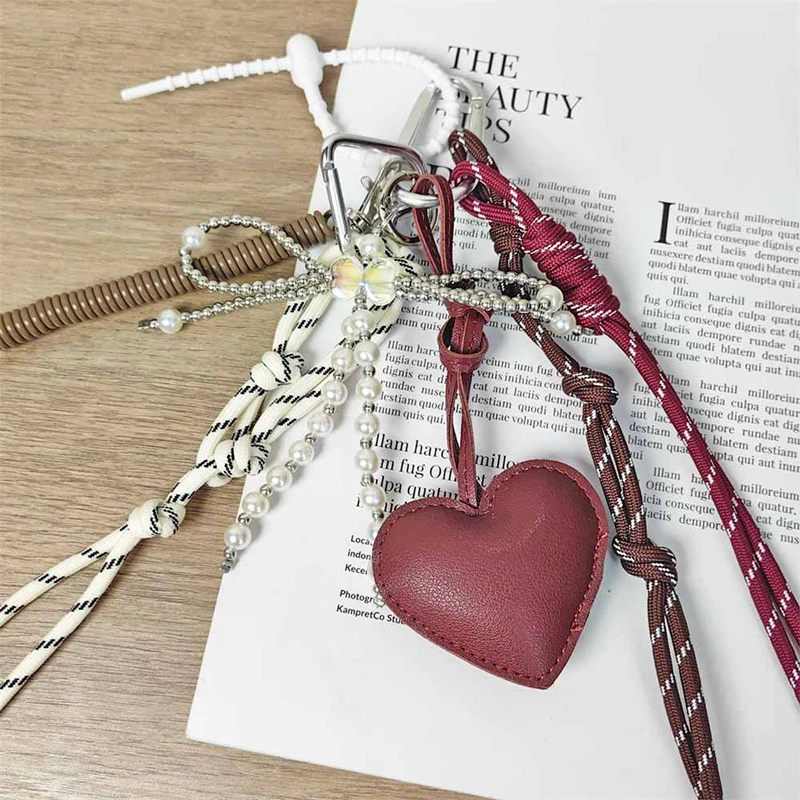 Vintage Love Heart Pendant Fashion Braided Rope Keychain Miu Series Maillard Brown Keychains Keyring Bag Pendant Decoration
Vintage Love Heart Pendant Fashion Braided Rope Keychain Miu Series Maillard Brown Keychains Keyring Bag Pendant Decoration
