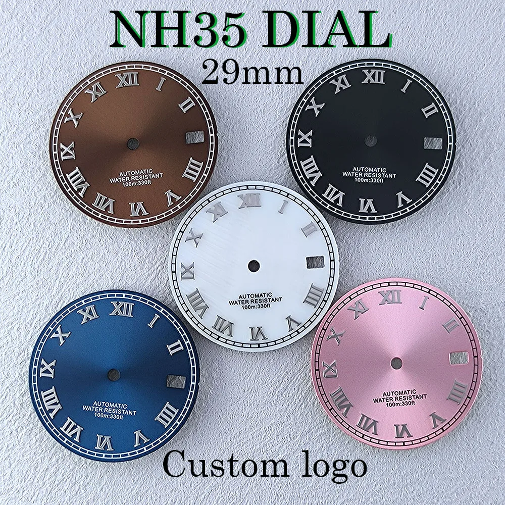 Циферблат NH35, 29 мм, индивидуальный логотип, мужские часы, циферблат с римскими цифрами, циферблат, подходит для часов с механизмом NH35, аксессуары, инструменты для ремонта
Циферблат NH35, 29 мм, индивидуальный логотип, мужские часы, циферблат с римскими цифрами, циферблат, подходит для часов с механизмом NH35, аксессуары, инструменты для ремонта