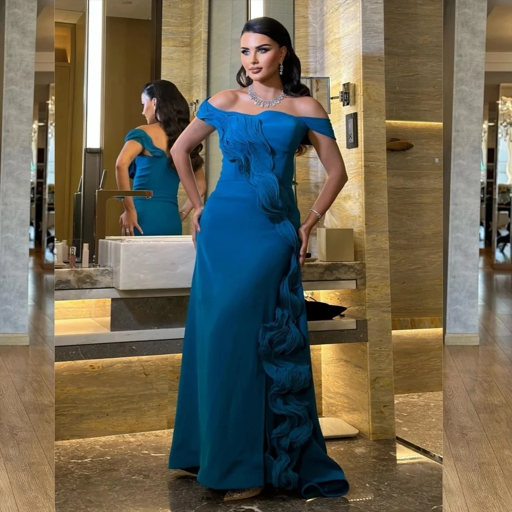 Blue Off The Shoulder Long Bespoke Occasion Gown Evening Dresses Pastrol Unisex Jersey Retro Dubai Saudi Arabic Prom Customized
Blue Off The Shoulder Long Bespoke Occasion Gown Evening Dresses Pastrol Unisex Jersey Retro Dubai Saudi Arabic Prom Customized