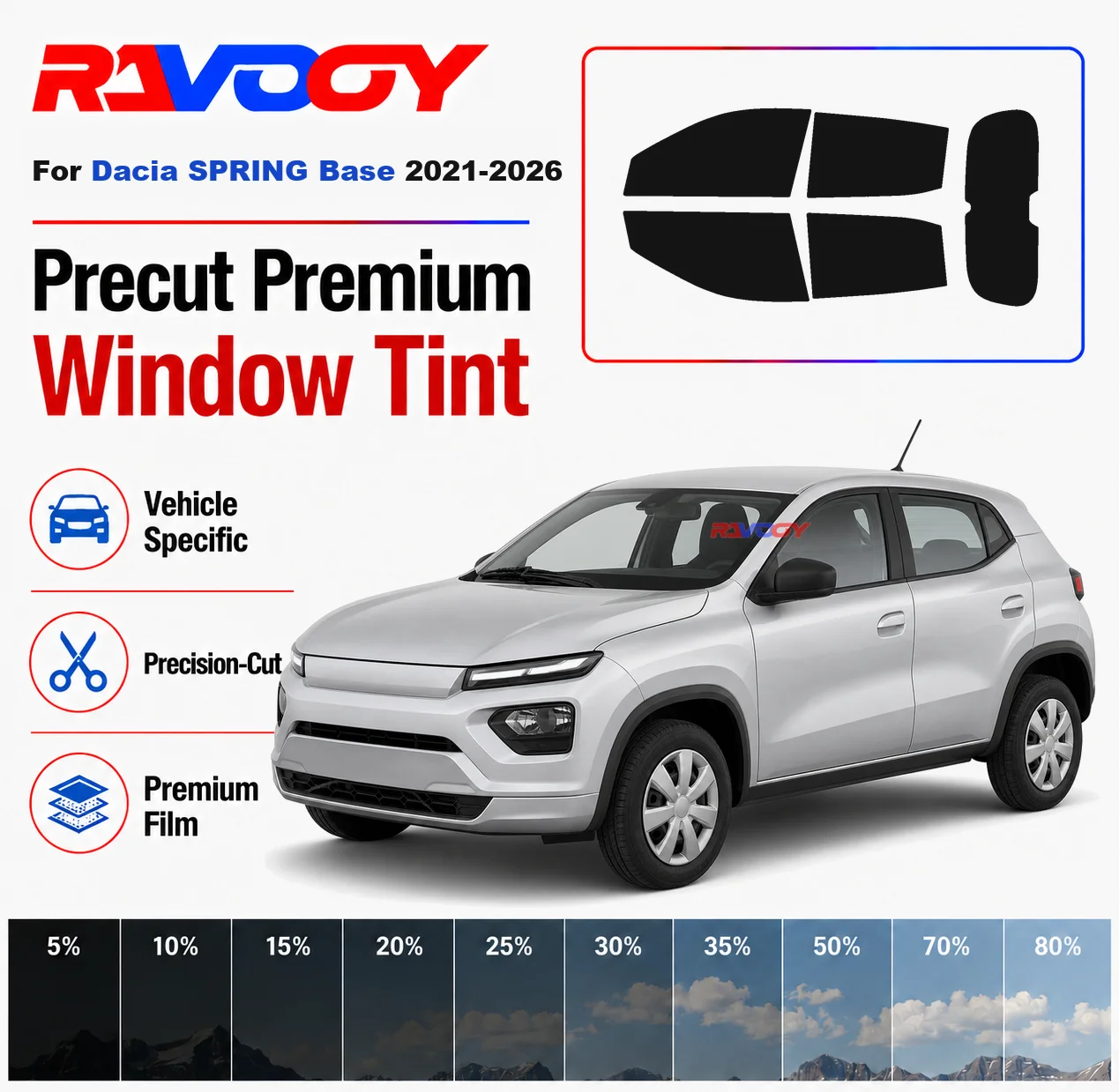 Premium Precut Window Tint Kit Front Rear Windows Rear Windshield For Dacia SPRING Base 2021-2026 Complete Set Nano Ceramic Film
Premium Precut Window Tint Kit Front Rear Windows Rear Windshield For Dacia SPRING Base 2021-2026 Complete Set Nano Ceramic Film