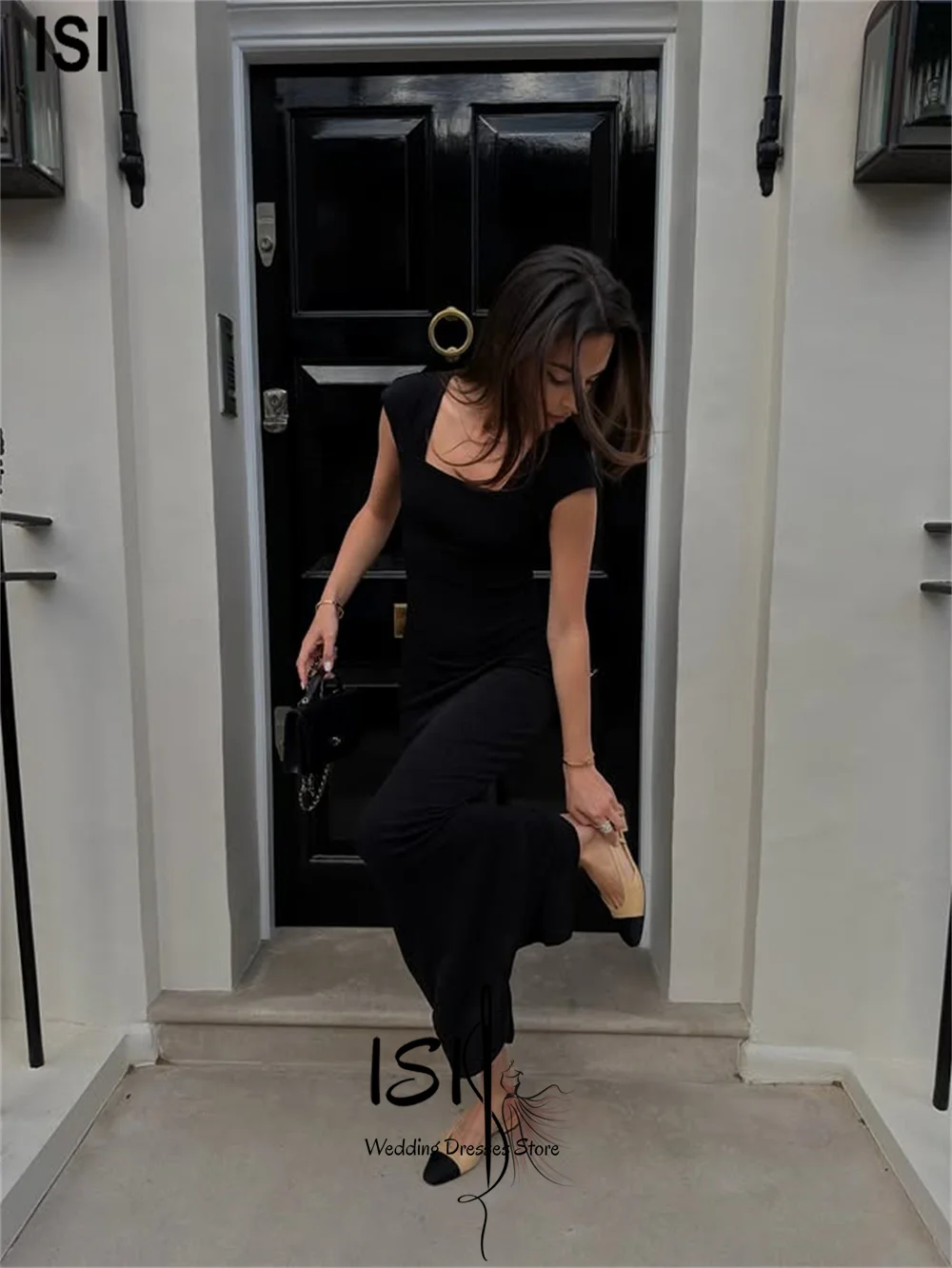 ISI Chic Black Square Collar Evening Dresses for Special Occasions Mermaid Floor-Length Wide Shoulder Straps Customized
ISI Chic Black Square Collar Evening Dresses for Special Occasions Mermaid Floor-Length Wide Shoulder Straps Customized