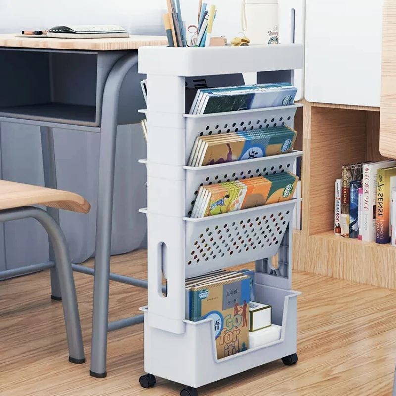 Simple Mobile Versatile Storage Rack on Wheels for Books Documents Home Office Classroom Flexible Moving Shelf
Simple Mobile Versatile Storage Rack on Wheels for Books Documents Home Office Classroom Flexible Moving Shelf