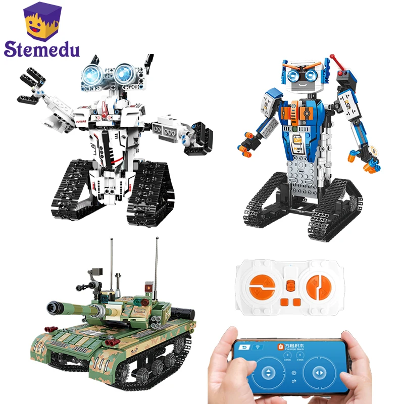 Technical RC Robot Programmed robot Building Blocks Remote Control Tracked Crawler Vehicle Bricks Tank Toys Model For Kids
Technical RC Robot Programmed robot Building Blocks Remote Control Tracked Crawler Vehicle Bricks Tank Toys Model For Kids
