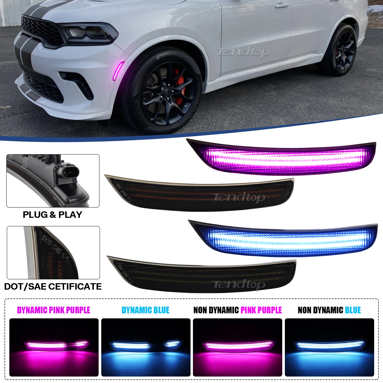 Dynamic Scan Pink Blue White Lamp FOR 2021 2022 2023 2024 2025 DODGE DURANGO LED Front Bumper Lamp Side Marker Light
Dynamic Scan Pink Blue White Lamp FOR 2021 2022 2023 2024 2025 DODGE DURANGO LED Front Bumper Lamp Side Marker Light