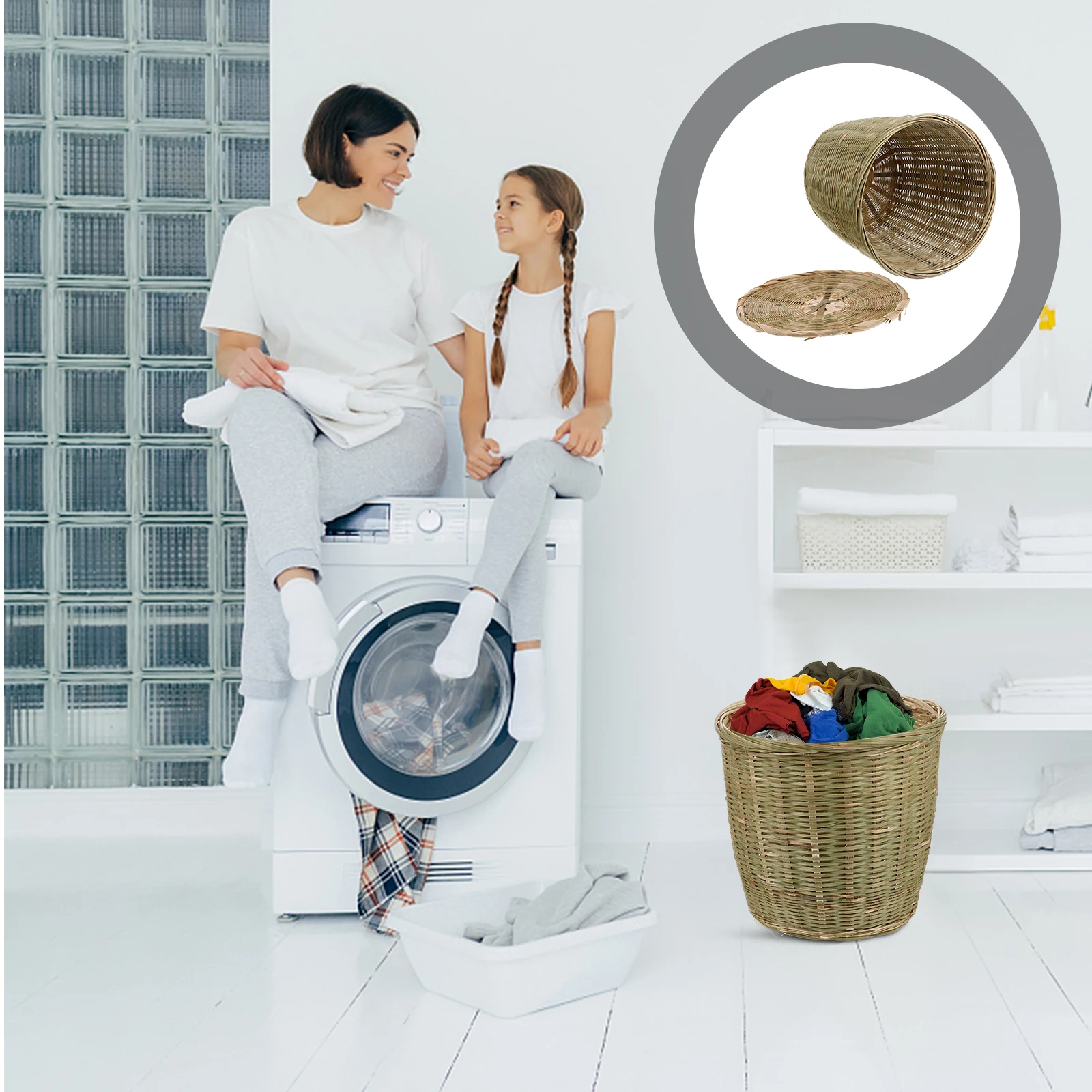 Bamboo Woven Basket Trash Can with Lid for Bedroom Kitchen Versatile Storage Organizer Handmade Rural Atmosphere Toy
Bamboo Woven Basket Trash Can with Lid for Bedroom Kitchen Versatile Storage Organizer Handmade Rural Atmosphere Toy