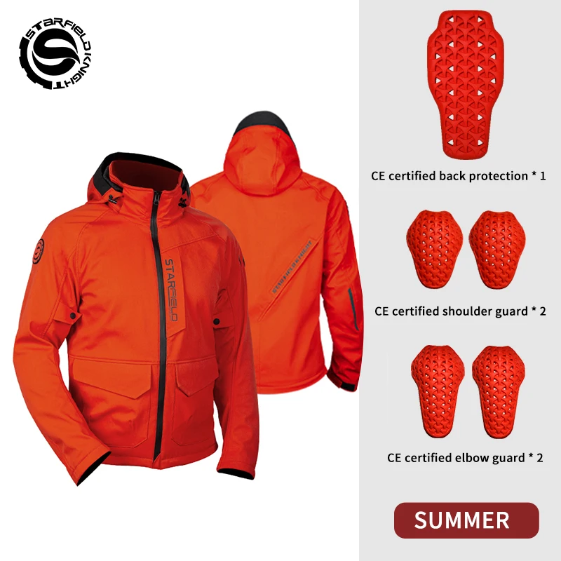 Star Field Knight Orange Motorcycle Jacket Summer New Riding Clothes Water-resistant Fabric With CE Protective Gears Accessories
Star Field Knight Orange Motorcycle Jacket Summer New Riding Clothes Water-resistant Fabric With CE Protective Gears Accessories