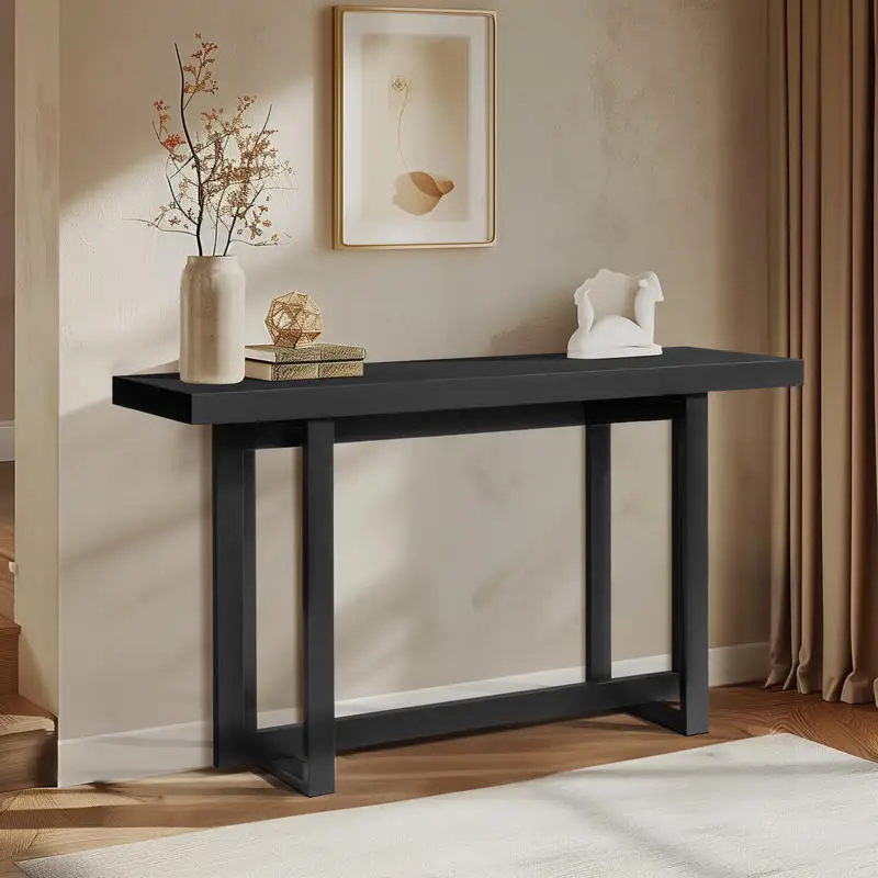 Single-layer Entryway Table, MDF + Pine, 150*40*80.5cm, Black, Square Frame Design for Doorway Storage
Single-layer Entryway Table, MDF + Pine, 150*40*80.5cm, Black, Square Frame Design for Doorway Storage