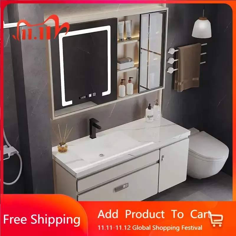 Display Luxury Ceramic Integrated Bathroom Cabinets WashBasin Simple Modern Bathroom Vanity Compact Vestidores Unique Furniture
Display Luxury Ceramic Integrated Bathroom Cabinets WashBasin Simple Modern Bathroom Vanity Compact Vestidores Unique Furniture