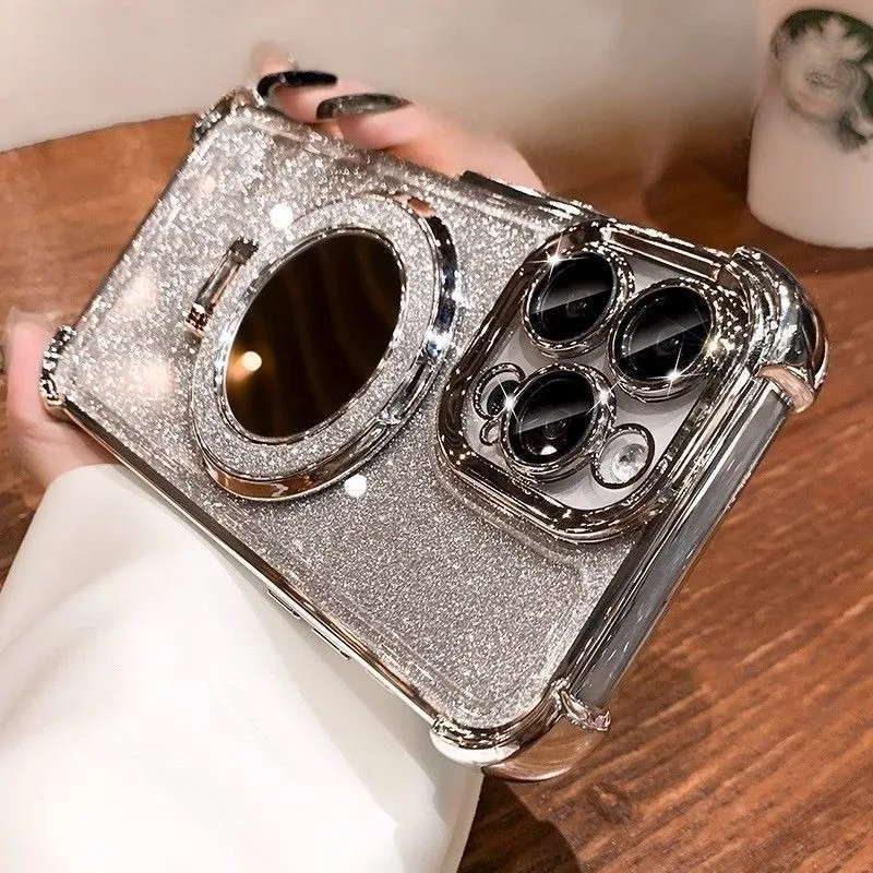 Sparkling mirror magnetic bracket suitable for Apple 16 phone case iPhone four corner anti drop
Sparkling mirror magnetic bracket suitable for Apple 16 phone case iPhone four corner anti drop