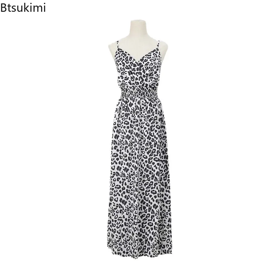 2025 Women Sexy V Neck Off Shoulder Slip Maxi Dress Spring Summer Fashion Elegant Sleeveles Elastic Waist Leopard Print Dresses
2025 Women Sexy V Neck Off Shoulder Slip Maxi Dress Spring Summer Fashion Elegant Sleeveles Elastic Waist Leopard Print Dresses